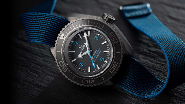 réplica de reloj Omega Seamaster Planet Ocean Ultra Deep Professional Slim Titanium